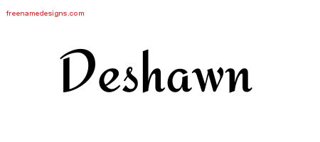 Calligraphic Stylish Name Tattoo Designs Deshawn Free Graphic