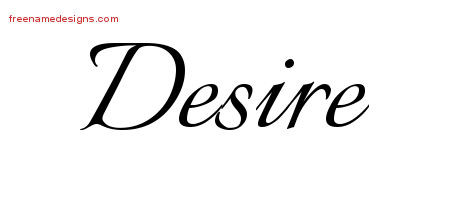 Calligraphic Name Tattoo Designs Desire Download Free