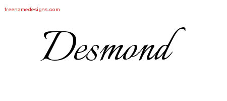 Calligraphic Name Tattoo Designs Desmond Free Graphic