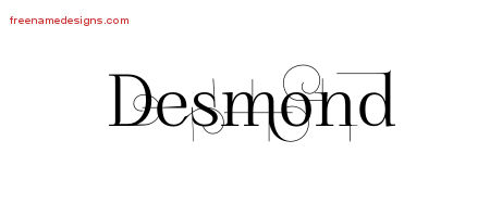 Decorated Name Tattoo Designs Desmond Free Lettering