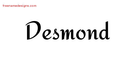 Calligraphic Stylish Name Tattoo Designs Desmond Free Graphic
