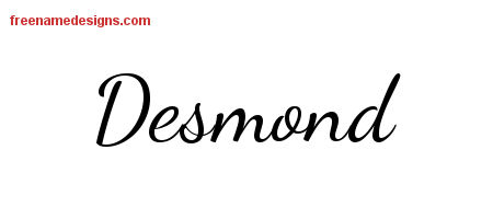 Lively Script Name Tattoo Designs Desmond Free Download