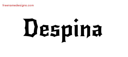 Gothic Name Tattoo Designs Despina Free Graphic