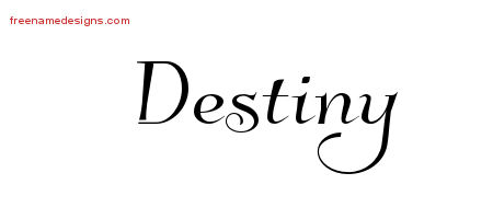 Elegant Name Tattoo Designs Destiny Free Graphic