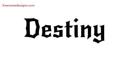 Gothic Name Tattoo Designs Destiny Free Graphic