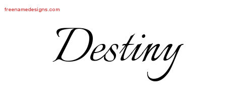 Calligraphic Name Tattoo Designs Destiny Download Free