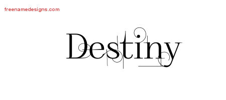 Decorated Name Tattoo Designs Destiny Free