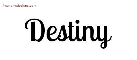 Handwritten Name Tattoo Designs Destiny Free Download