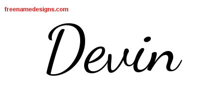 Lively Script Name Tattoo Designs Devin Free Download
