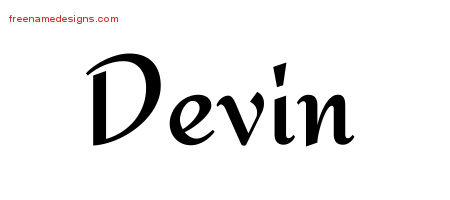 Calligraphic Stylish Name Tattoo Designs Devin Download Free