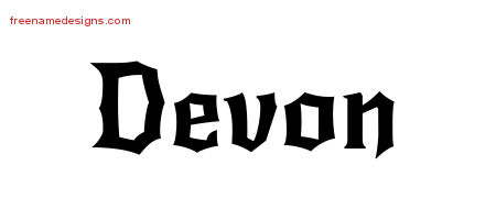 Gothic Name Tattoo Designs Devon Download Free