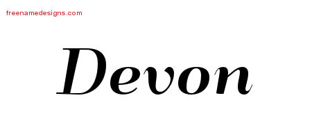 Art Deco Name Tattoo Designs Devon Printable