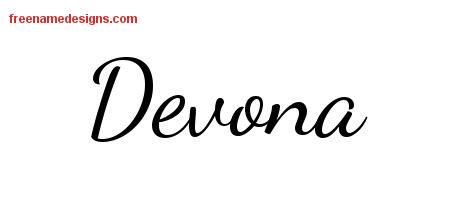 Lively Script Name Tattoo Designs Devona Free Printout