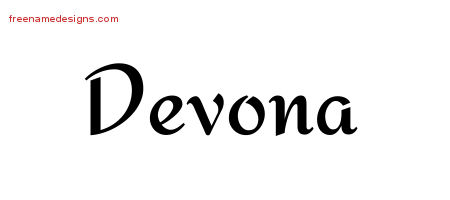 Calligraphic Stylish Name Tattoo Designs Devona Download Free