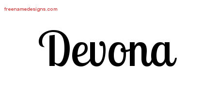 Handwritten Name Tattoo Designs Devona Free Download