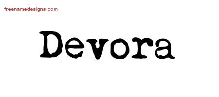 Vintage Writer Name Tattoo Designs Devora Free Lettering