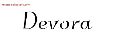 Elegant Name Tattoo Designs Devora Free Graphic