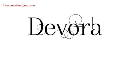Decorated Name Tattoo Designs Devora Free