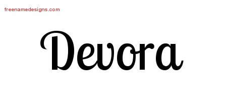 Handwritten Name Tattoo Designs Devora Free Download