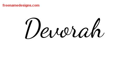 Lively Script Name Tattoo Designs Devorah Free Printout