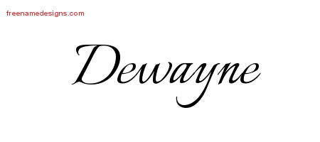 Calligraphic Name Tattoo Designs Dewayne Free Graphic