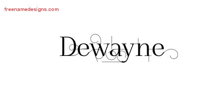 Decorated Name Tattoo Designs Dewayne Free Lettering