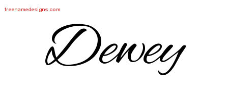Cursive Name Tattoo Designs Dewey Free Graphic