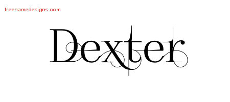 Decorated Name Tattoo Designs Dexter Free Lettering