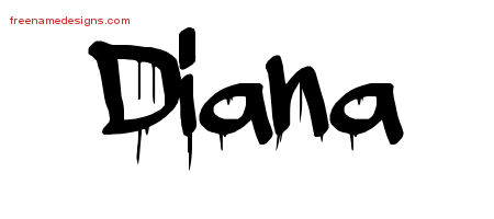 Graffiti Name Tattoo Designs Diana Free Lettering
