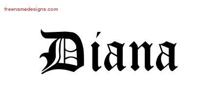 Blackletter Name Tattoo Designs Diana Graphic Download
