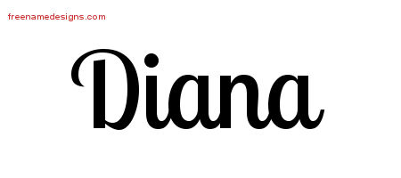 Handwritten Name Tattoo Designs Diana Free Download