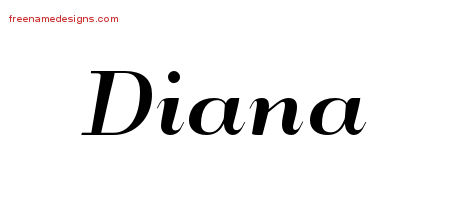 Art Deco Name Tattoo Designs Diana Printable