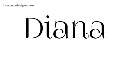 Vintage Name Tattoo Designs Diana Free Download