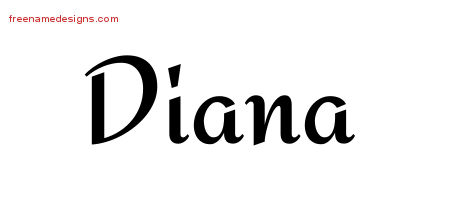Calligraphic Stylish Name Tattoo Designs Diana Download Free