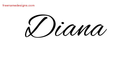 Cursive Name Tattoo Designs Diana Download Free
