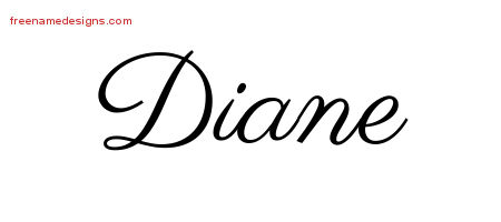 Classic Name Tattoo Designs Diane Graphic Download