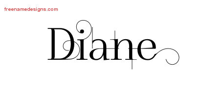 Decorated Name Tattoo Designs Diane Free