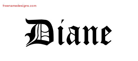 Blackletter Name Tattoo Designs Diane Graphic Download