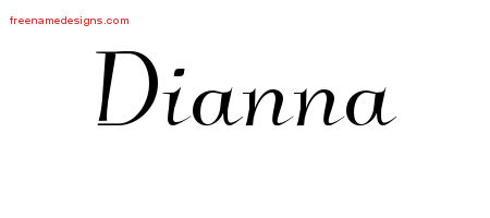 Elegant Name Tattoo Designs Dianna Free Graphic - Free Name Designs