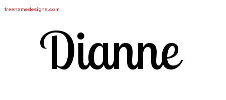 Handwritten Name Tattoo Designs Dianne Free Download