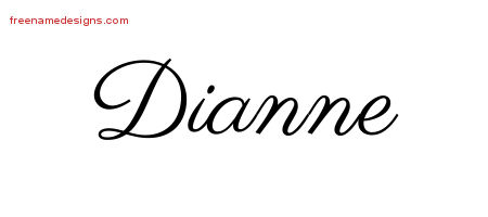 Classic Name Tattoo Designs Dianne Graphic Download