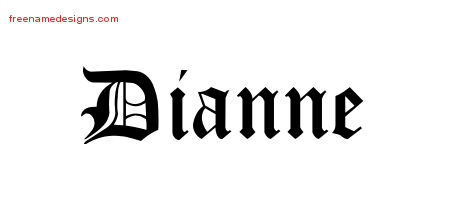 Blackletter Name Tattoo Designs Dianne Graphic Download