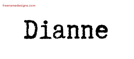 Typewriter Name Tattoo Designs Dianne Free Download