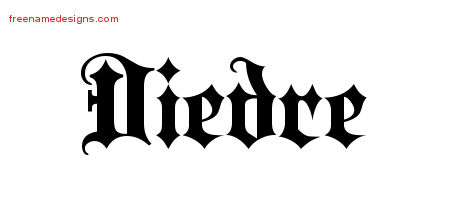 Old English Name Tattoo Designs Diedre Free