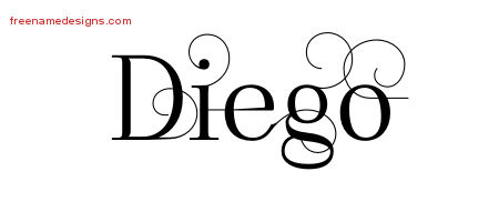 Decorated Name Tattoo Designs Diego Free Lettering