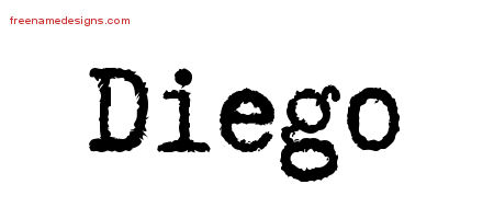 Typewriter Name Tattoo Designs Diego Free Printout