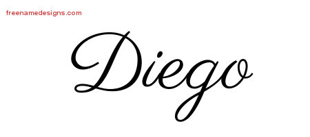 Classic Name Tattoo Designs Diego Printable