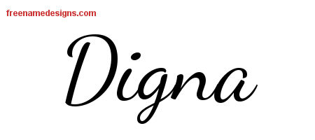 Lively Script Name Tattoo Designs Digna Free Printout
