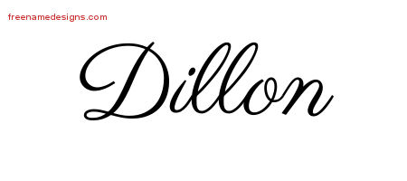 Classic Name Tattoo Designs Dillon Printable