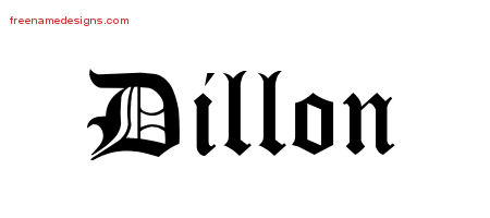 Blackletter Name Tattoo Designs Dillon Printable